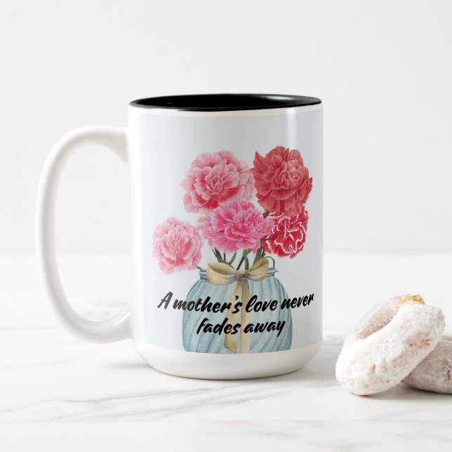 Caneca De Café Em Dois Tons Cravagem Elegante Para Mamãe Mug (Com Donut)