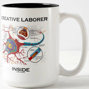 Caneca De Café Em Dois Tons Creative Laborer Dentro (Neuron/Synapse)