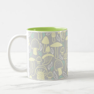 Caneca De Café Em Dois Tons Creme de Cinza de cogumelo