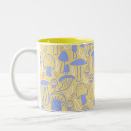 Caneca De Café Em Dois Tons Creme de Lavanda de cogumelo