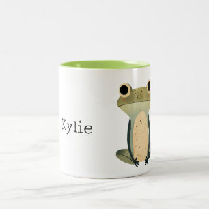 Caneca De Café Em Dois Tons Creme Olive Sapo Name