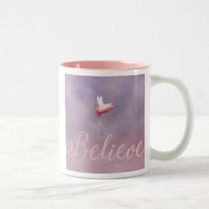 Caneca De Café Em Dois Tons Crença de Porcos Voadores