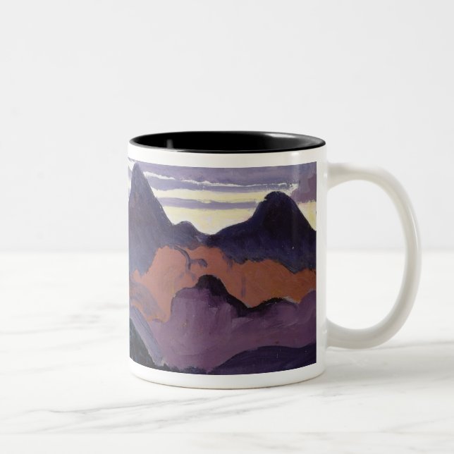 Caneca De Café Em Dois Tons Crepúsculo profundo, Pyrenees, c.1912-13 (óleo no (Direita)