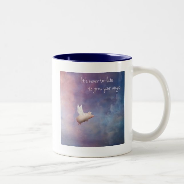 Caneca De Café Em Dois Tons cresça suas asas (Direita)
