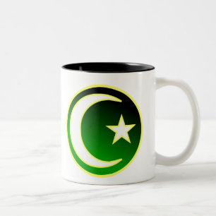 Caneca De Café Em Dois Tons Crescente & estrela do Islão