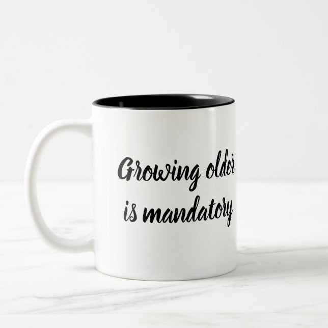 Caneca De Café Em Dois Tons Crescer é obrigatório  (Esquerda)