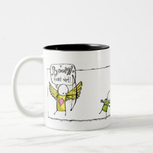 Caneca De Café Em Dois Tons CRESCIMENTO! Tiro do coração