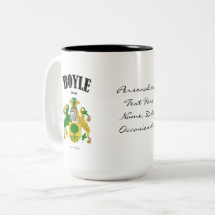 Caneca De Café Em Dois Tons Crest, Tradução e Significado da Família Boyle