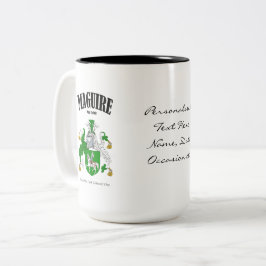 Caneca De Café Em Dois Tons Crest, Tradução e Significado da Família Maguire