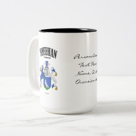 Caneca De Café Em Dois Tons Crest, Tradução e Significado da Família Sheehan