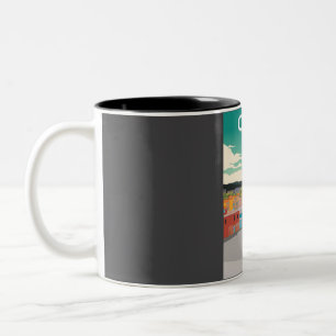 Caneca De Café Em Dois Tons Creta Grécia Grego Mínimo do Dia - Skyline Viagem