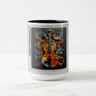 Caneca De Café Em Dois Tons Criação de Arte Violina