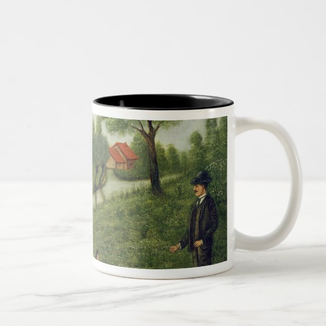 Caneca De Café Em Dois Tons Criança com gansos (Direita)