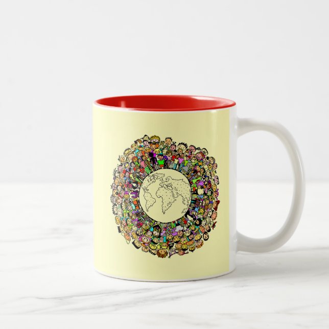 Caneca De Café Em Dois Tons Crianças do Mundo (Direita)