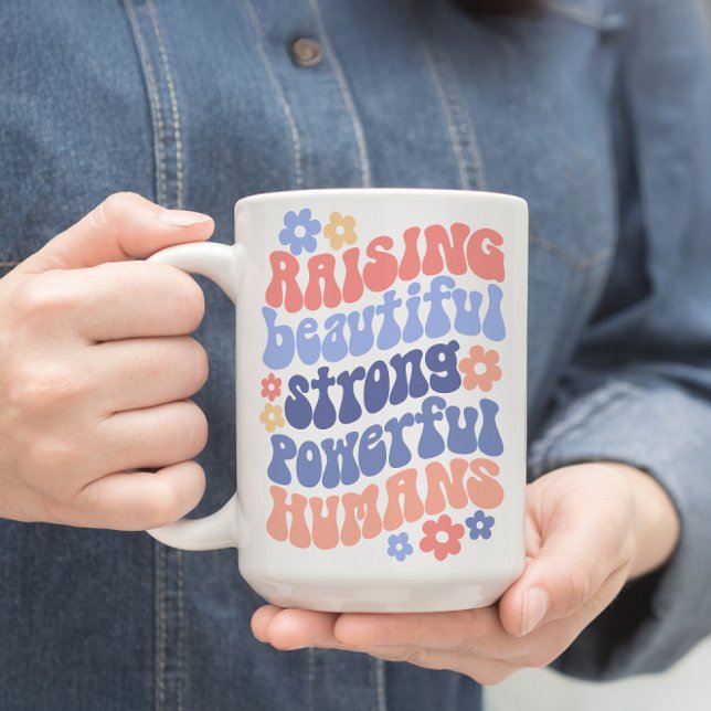 Caneca De Café Em Dois Tons Crianças Fortes E Poderosas Mãe Mug (Criador carregado)