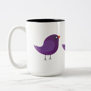Caneca De Café Em Dois Tons Crianças, passarinho fofo