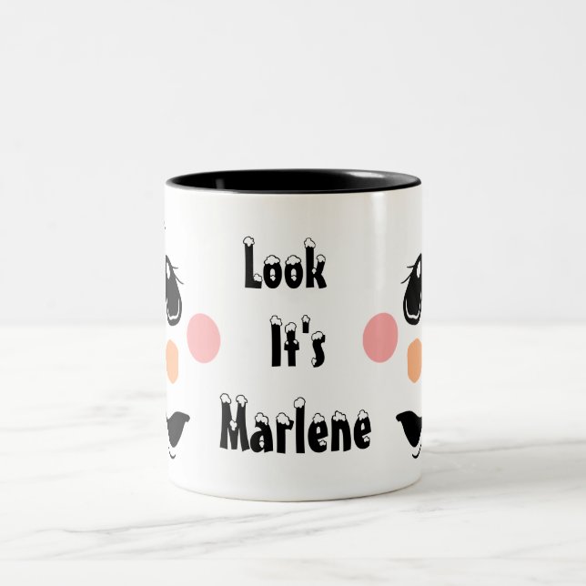 Caneca De Café Em Dois Tons Crianças Personalizam Boneco de Neve (Centro)