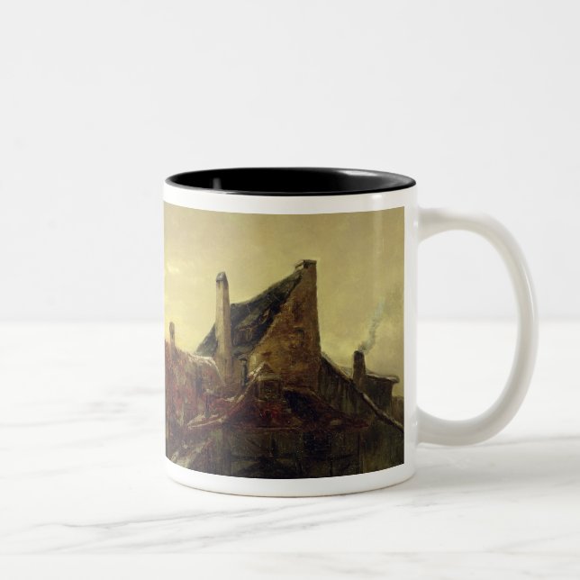 Caneca De Café Em Dois Tons Crianças que jogam no gelo (Direita)