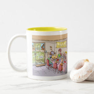CANECA DE CAFÉ EM DOIS TONS CRIANÇAS TURCAS ENGRAÇADAS GRAÇAS AO PRESENTE