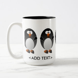 Caneca De Café Em Dois Tons Criar um pinguim de Linux