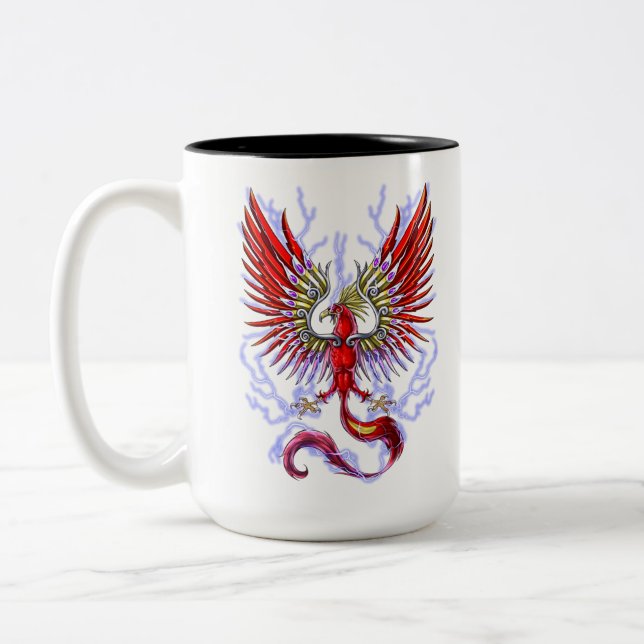 Caneca De Café Em Dois Tons Criatura Criptide Thunderbird (Esquerda)