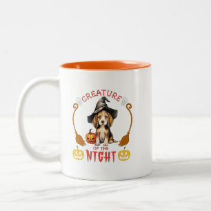 Caneca De Café Em Dois Tons Criatura Do Beagle Noturno