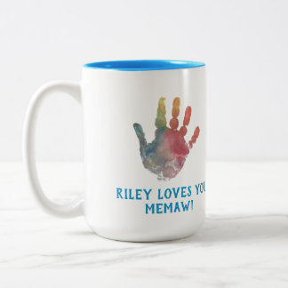 Caneca De Café Em Dois Tons Crie a sua própria Impressão de mão para a vovó