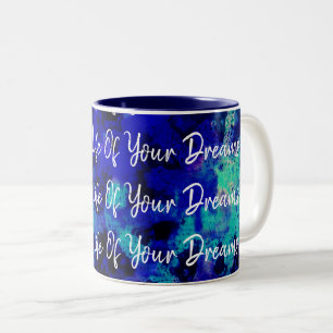 Caneca De Café Em Dois Tons Crie a Vida dos Seus Sonhos Citação Inspiradora