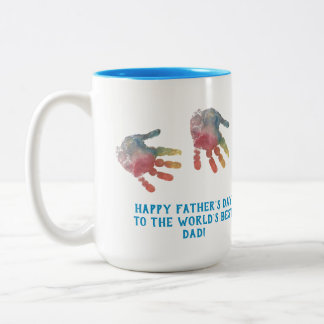 Caneca De Café Em Dois Tons Crie seu Impressão de mão para Dia de os pais