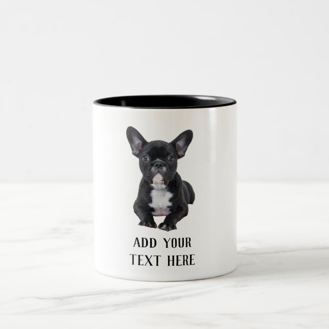 Caneca De Café Em Dois Tons Crie seu próprio Buldogue Francês (Centro)