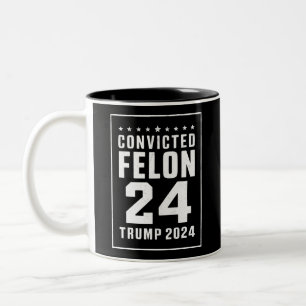 Caneca De Café Em Dois Tons Criminoso Condenado 4 de Julho Trump 2024