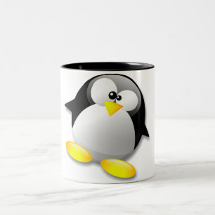 CANECA DE CAFÉ EM DOIS TONS CRISTAL DE LINUX TUX