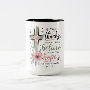 Caneca De Café Em Dois Tons Cristão Inspirador Acredite Esperança