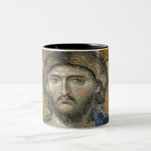 Caneca De Café Em Dois Tons Cristo Pantocrator Mosiac Icônico Religioso Roman 