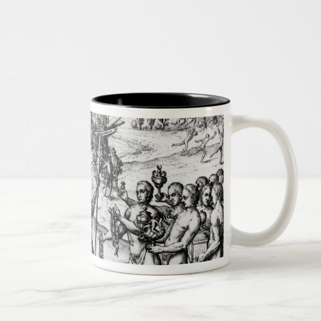 Caneca De Café Em Dois Tons Cristóvão Colombo que recebe presentes (Direita)