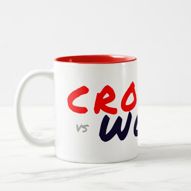 Caneca De Café Em Dois Tons CROÁCIAvs. Vermelho MUNDIAL (Esquerda)