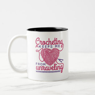 Caneca De Café Em Dois Tons Crocheting me impede de desfazer
