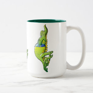 Caneca De Café Em Dois Tons Crocodilo do mergulho