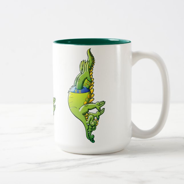 Caneca De Café Em Dois Tons Crocodilo do mergulho (Direita)