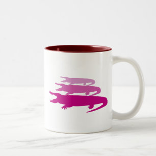 Caneca De Café Em Dois Tons Crocodilo Vinculado para Cima (Roxo)
