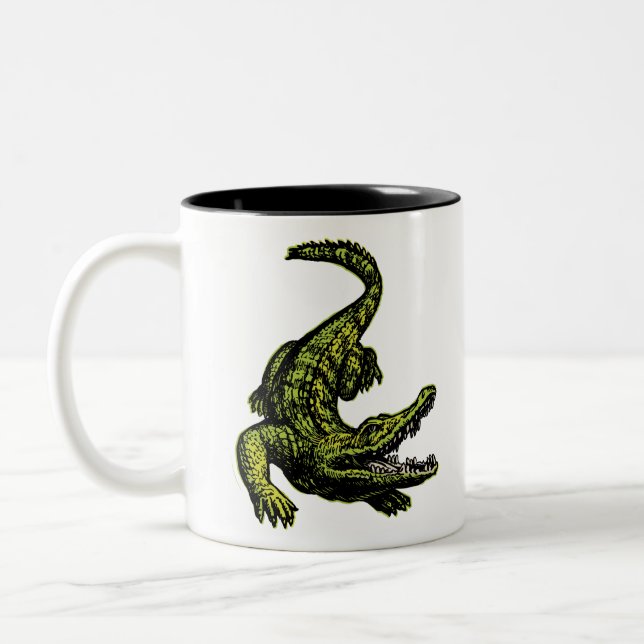 Caneca De Café Em Dois Tons Crocodilo Vintage (Esquerda)