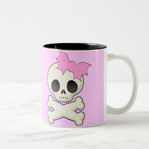 Caneca De Café Em Dois Tons Crossbones bonitos do crânio n com arco do bastã