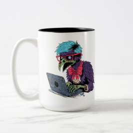 Caneca De Café Em Dois Tons Crow de Computador Zombie