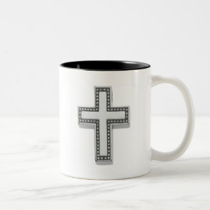 Caneca De Café Em Dois Tons Cruz Cristã de Prata/Páscoa