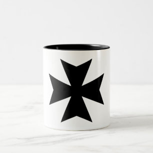 Caneca De Café Em Dois Tons Cruz maltesa negra