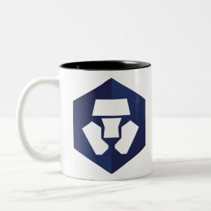 Caneca De Café Em Dois Tons Crypto.com moeda Logotipo da CRO Crypto Blocchain