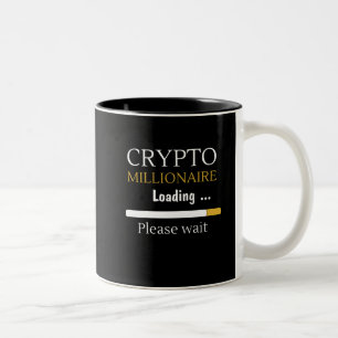 Caneca De Café Em Dois Tons Crypto Millionaire Carregando um comércio online 