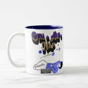 Caneca De Café Em Dois Tons Ctrl + Alt + Nap Mug Engraçado Programador e Amo