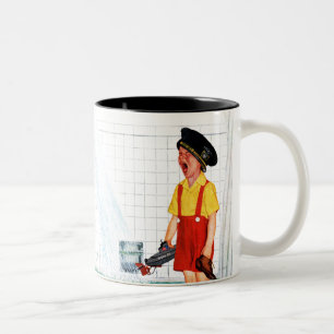 Caneca De Café Em Dois Tons Cuba de transbordamento