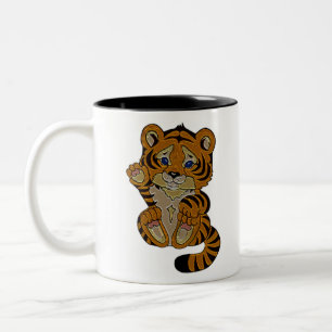 Caneca De Café Em Dois Tons Cubo de Tigre